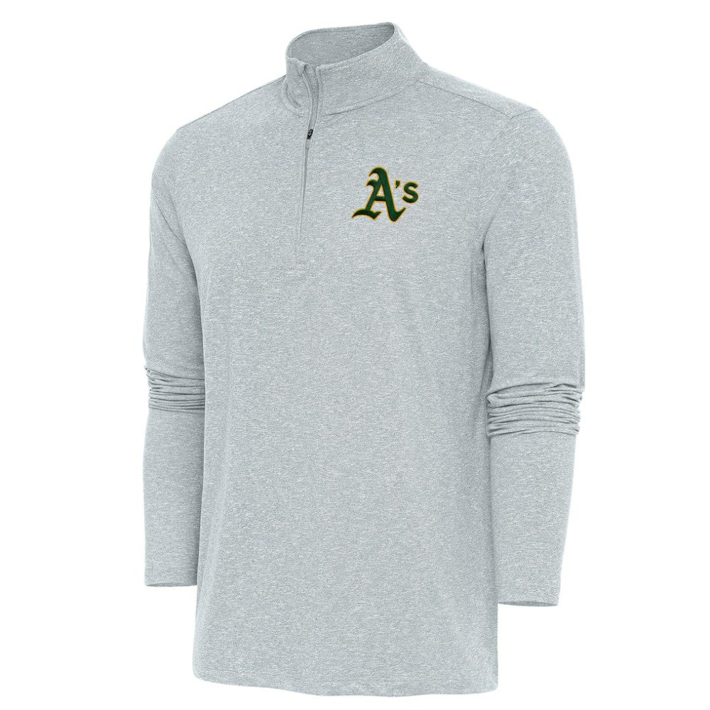 Athletics Antigua Hunk Quarter-Zip Pullover Top Heather Gray