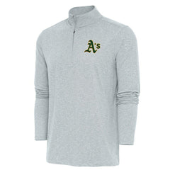 Athletics Antigua Hunk Quarter-Zip Pullover Top Heather Gray