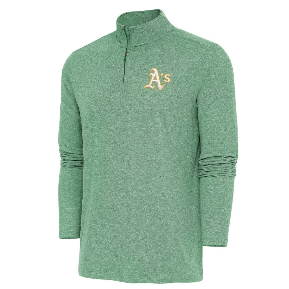 Athletics Antigua Hunk Quarter-Zip Pullover Top Heather Green