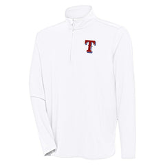 Texas Rangers Antigua Hunk Quarter-Zip Pullover Top White