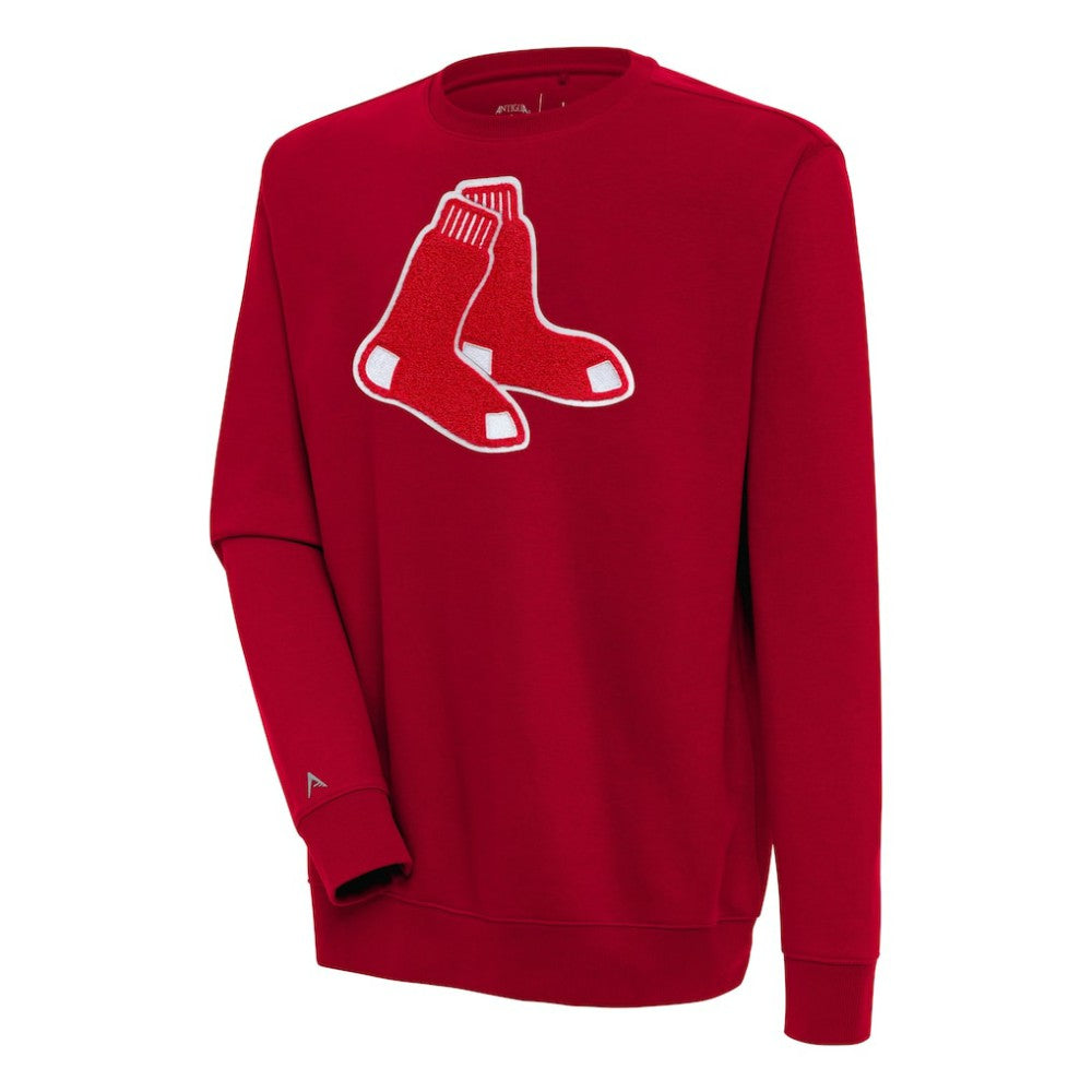 Boston Red Sox Antigua Victory Crewneck Chenille Pullover Sweatshirt Red