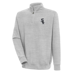 Chicago White Sox Antigua Victory Quarter-Zip Pullover Top Heather Gray