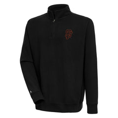 San Francisco Giants Antigua Victory Quarter-Zip Pullover Top Black