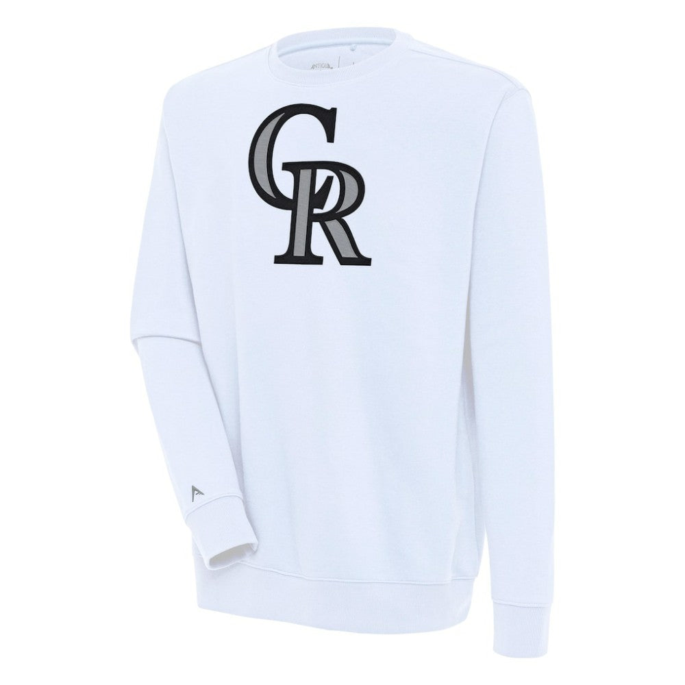 Colorado Rockies Antigua Victory Pullover Sweatshirt White
