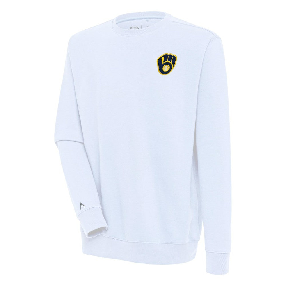 Milwaukee Brewers Antigua Victory Pullover Sweatshirt White