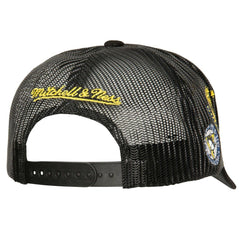 Pittsburgh Penguins Mitchell & Ness Times Up Classic Script Cord Trucker Adjustable Hat - Black Hats