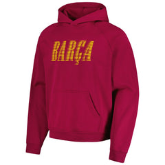 Barcelona Team Oversized Raglan Pullover Hoodie on sale - Red
