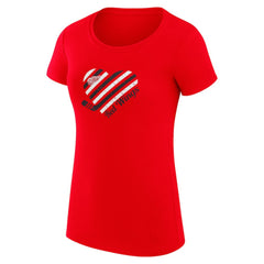 Detroit Red Wings G-III 4Her by Carl Banks Women's Super-Slim Fit Lightweight Heart T-Shirt - Red T-shirts