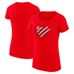 Montreal Canadiens G-III 4Her by Carl Banks Women's Super-Slim Fit Lightweight Heart T-Shirt - Red T-shirts