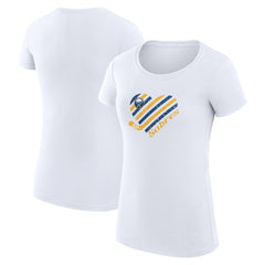 Buffalo Sabres G-III 4Her by Carl Banks Women's Super-Slim Fit Lightweight Heart T-Shirt - White T-shirts