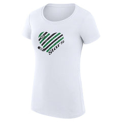 Dallas Stars G-III 4Her by Carl Banks Women's Super-Slim Fit Lightweight Heart T-Shirt - White T-shirts