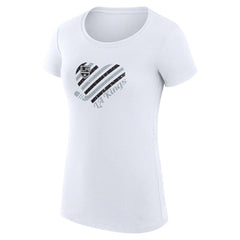 Los Angeles Kings G-III 4Her by Carl Banks Women's Super-Slim Fit Lightweight Heart T-Shirt - White T-shirts