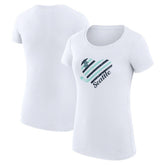 Seattle Kraken G-III 4Her by Carl Banks Women's Super-Slim Fit Lightweight Heart T-Shirt - White T-shirts