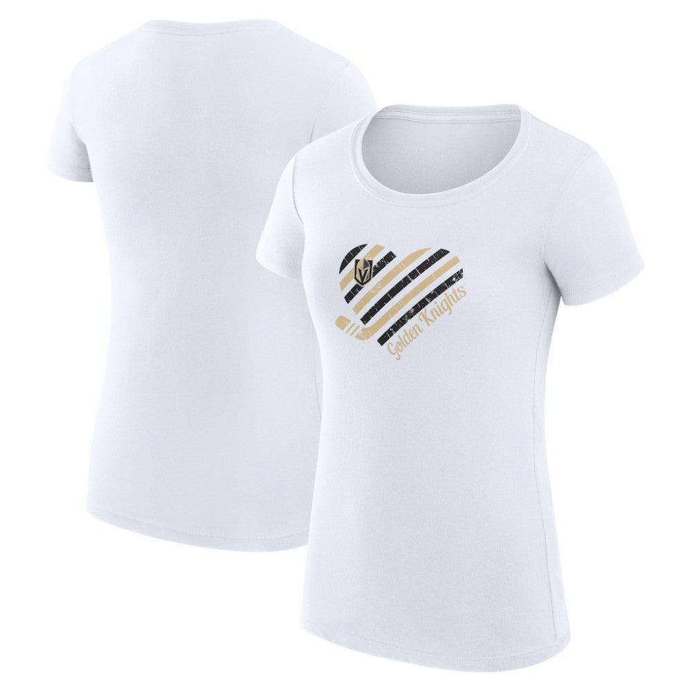 Vegas Golden Knights G-III 4Her by Carl Banks Women's Super-Slim Fit Lightweight Heart T-Shirt - White T-shirts