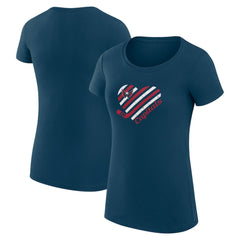 Washington Capitals G-III 4Her by Carl Banks Women's Super-Slim Fit Lightweight Heart T-Shirt - Navy T-shirts