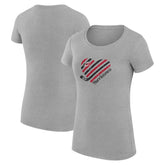 Carolina Hurricanes G-III 4Her by Carl Banks Women's Super-Slim Fit Lightweight Heart T-Shirt - Heather Gray T-shirts