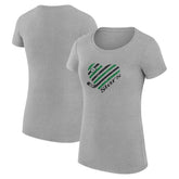 Dallas Stars G-III 4Her by Carl Banks Women's Super-Slim Fit Lightweight Heart T-Shirt - Heather Gray T-shirts