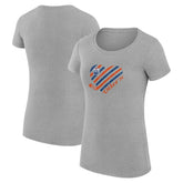 Edmonton Oilers G-III 4Her by Carl Banks Women's Super-Slim Fit Lightweight Heart T-Shirt - Heather Gray T-shirts