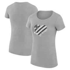 Los Angeles Kings G-III 4Her by Carl Banks Women's Super-Slim Fit Lightweight Heart T-Shirt - Heather Gray T-shirts