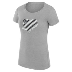 Los Angeles Kings G-III 4Her by Carl Banks Women's Super-Slim Fit Lightweight Heart T-Shirt - Heather Gray T-shirts