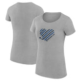 St. Louis Blues G-III 4Her by Carl Banks Women's Super-Slim Fit Lightweight Heart T-Shirt - Heather Gray T-shirts
