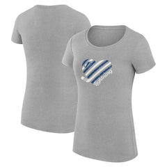 Tampa Bay Lightning G-III 4Her by Carl Banks Women's Super-Slim Fit Lightweight Heart T-Shirt - Heather Gray T-shirts
