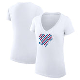 Colorado Avalanche G-III 4Her by Carl Banks Women's Super-Slim Fit Lightweight Heart V-Neck T-Shirt - White T-shirts