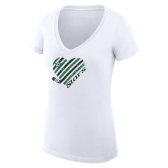 Dallas Stars G-III 4Her by Carl Banks Women's Super-Slim Fit Lightweight Heart V-Neck T-Shirt - White T-shirts