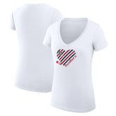 Florida Panthers G-III 4Her by Carl Banks Women's Super-Slim Fit Lightweight Heart V-Neck T-Shirt - White T-shirts