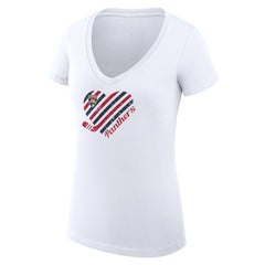 Florida Panthers G-III 4Her by Carl Banks Women's Super-Slim Fit Lightweight Heart V-Neck T-Shirt - White T-shirts