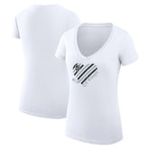 Los Angeles Kings G-III 4Her by Carl Banks Women's Super-Slim Fit Lightweight Heart V-Neck T-Shirt - White T-shirts
