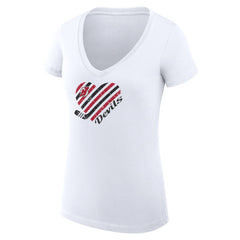 New Jersey Devils G-III 4Her by Carl Banks Women's Super-Slim Fit Lightweight Heart V-Neck T-Shirt - White T-shirts