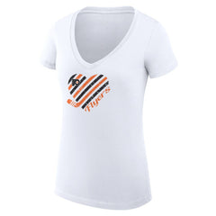 Philadelphia Flyers G-III 4Her by Carl Banks Women's Super-Slim Fit Lightweight Heart V-Neck T-Shirt - White T-shirts