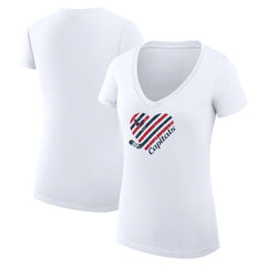 Washington Capitals G-III 4Her by Carl Banks Women's Super-Slim Fit Lightweight Heart V-Neck T-Shirt - White T-shirts