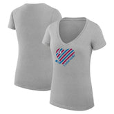 Colorado Avalanche G-III 4Her by Carl Banks Women's Super-Slim Fit Lightweight Heart V-Neck T-Shirt - Heather Gray T-shirts