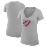 Florida Panthers G-III 4Her by Carl Banks Women's Super-Slim Fit Lightweight Heart V-Neck T-Shirt - Heather Gray T-shirts