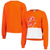 Tampa Bay Buccaneers Refried Apparel Women's Retro Cropped Tri-Blend Pullover Sweatshirt - Orange cheap