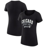 Chicago White Sox G-III 4Her by Carl Banks Women's Super-Slim Fit Lightweight Filigree Team T-Shirt Black