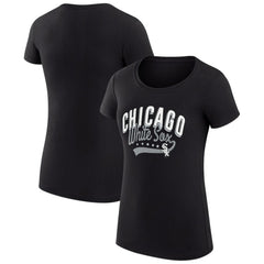 Chicago White Sox G-III 4Her by Carl Banks Women's Super-Slim Fit Lightweight Filigree Team T-Shirt Black