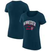 Minnesota Twins G-III 4Her by Carl Banks Women's Super-Slim Fit Lightweight Filigree Team T-Shirt Navy