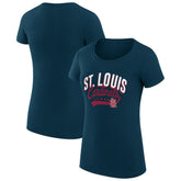 St. Louis Cardinals G-III 4Her by Carl Banks Women's Super-Slim Fit Lightweight Filigree Team T-Shirt Navy