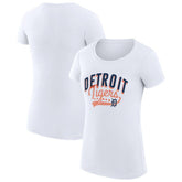 Detroit Tigers G-III 4Her by Carl Banks Women's Super-Slim Fit Lightweight Filigree Team T-Shirt White