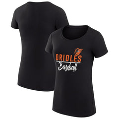 Baltimore Orioles G-III 4Her by Carl Banks Women's Super-Slim Fit Lightweight Team Graphic T-Shirt Black