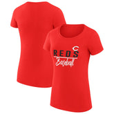 Cincinnati Reds G-III 4Her by Carl Banks Women's Super-Slim Fit Lightweight Team Graphic T-Shirt Red