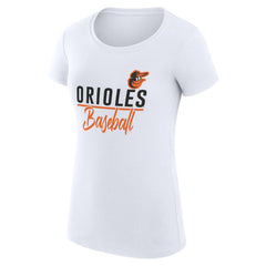 Baltimore Orioles G-III 4Her by Carl Banks Women's Super-Slim Fit Lightweight Team Graphic T-Shirt White
