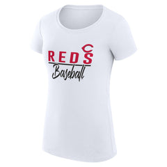 Cincinnati Reds G-III 4Her by Carl Banks Women's Super-Slim Fit Lightweight Team Graphic T-Shirt White