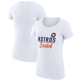 Houston Astros G-III 4Her by Carl Banks Women's Super-Slim Fit Lightweight Team Graphic T-Shirt White