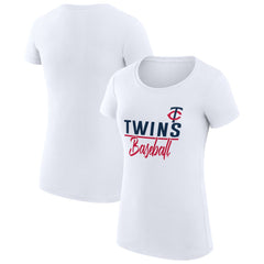 Minnesota Twins G-III 4Her by Carl Banks Women's Super-Slim Fit Lightweight Team Graphic T-Shirt White