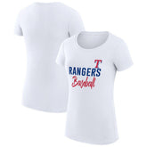 Texas Rangers G-III 4Her by Carl Banks Women's Super-Slim Fit Lightweight Team Graphic T-Shirt White