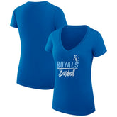 Kansas City Royals G-III 4Her by Carl Banks Women's Super-Slim Fit Lightweight Team Graphic V-Neck T-Shirt Royal